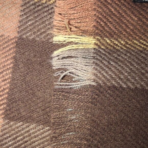 Courtelle Brown Gray Plaid Scarf - Picture 4 of 5